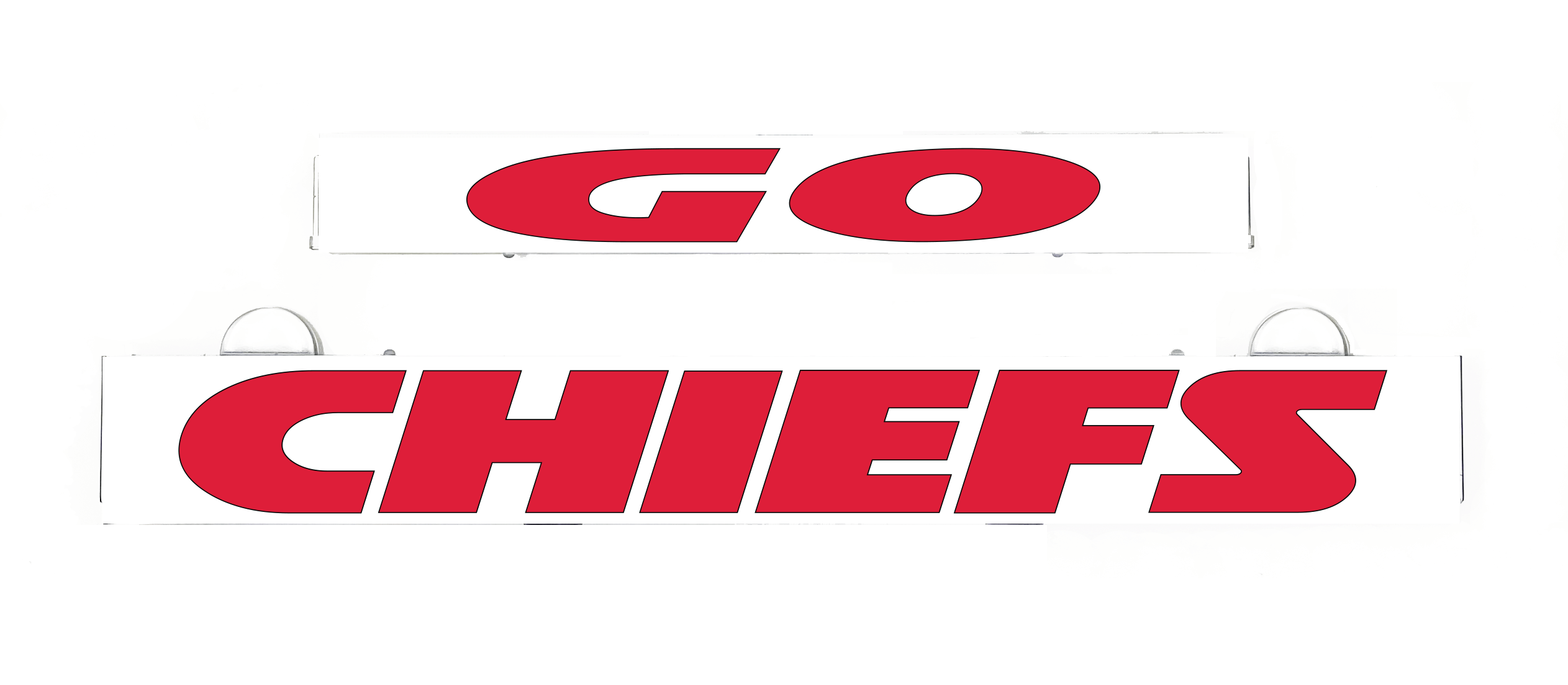 Team logo light-up inserts with red GO CHIEFS text on clear backing