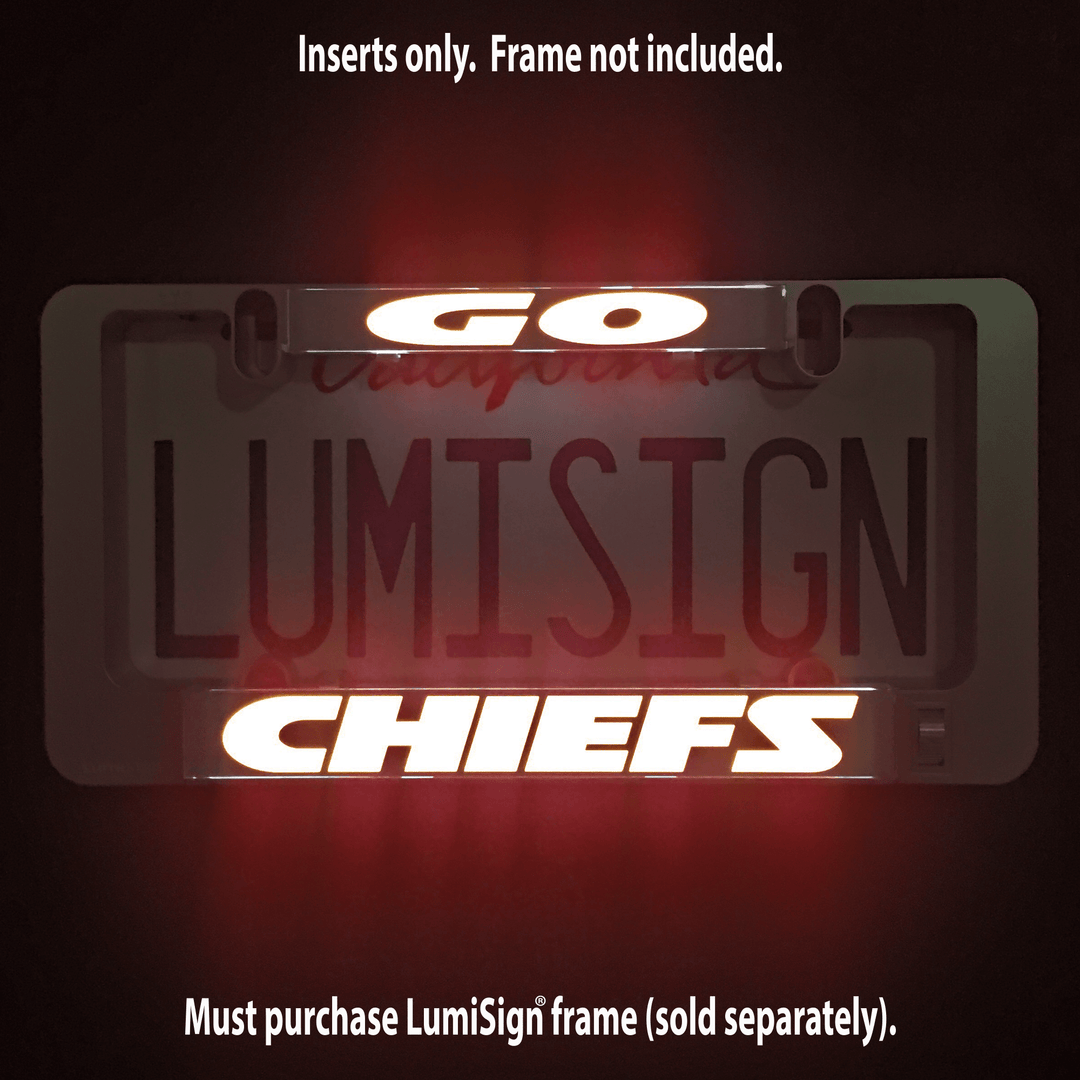 GO CHIEFS illuminated insert with red CHIEFS logo and GO mark, frame not included