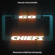 Load image into Gallery viewer, Go-Chiefs-LumiSign-license-plate-frame-main-night-swatch
