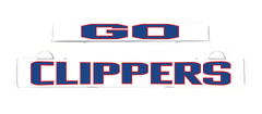 GO CLIPPERS LumiSign inserts, two display clip pieces with red and blue lettering