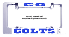 GO COLTS LumiSign insert in gray mounting frame with mounting clips