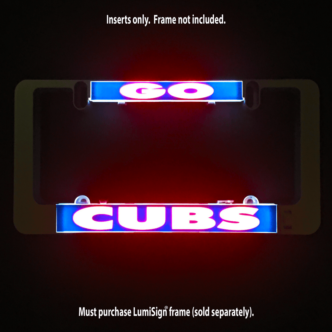 LumiSign Cubs illuminated insert bars with GO and CUBS logos