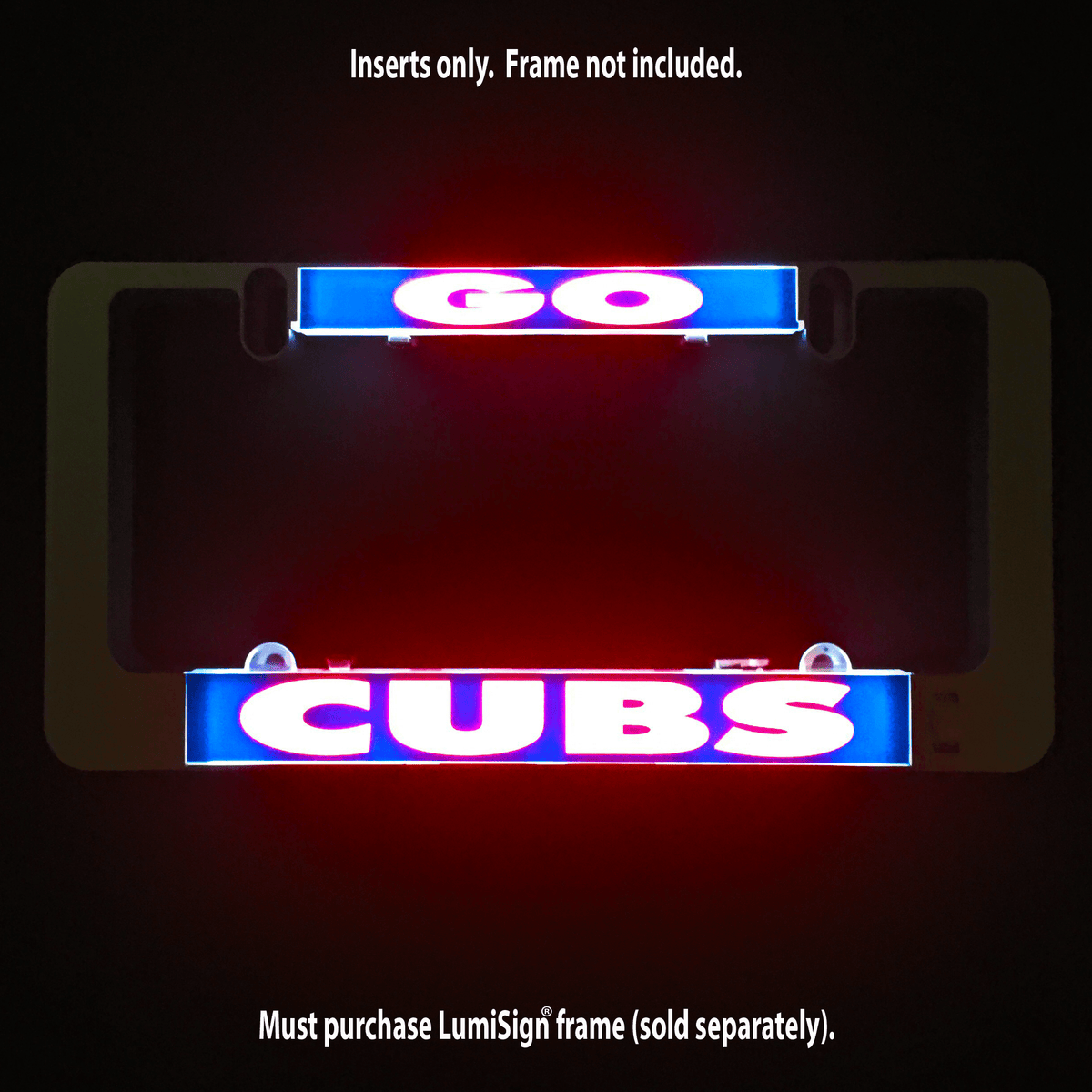 LumiSign Cubs illuminated insert bars with GO and CUBS logos