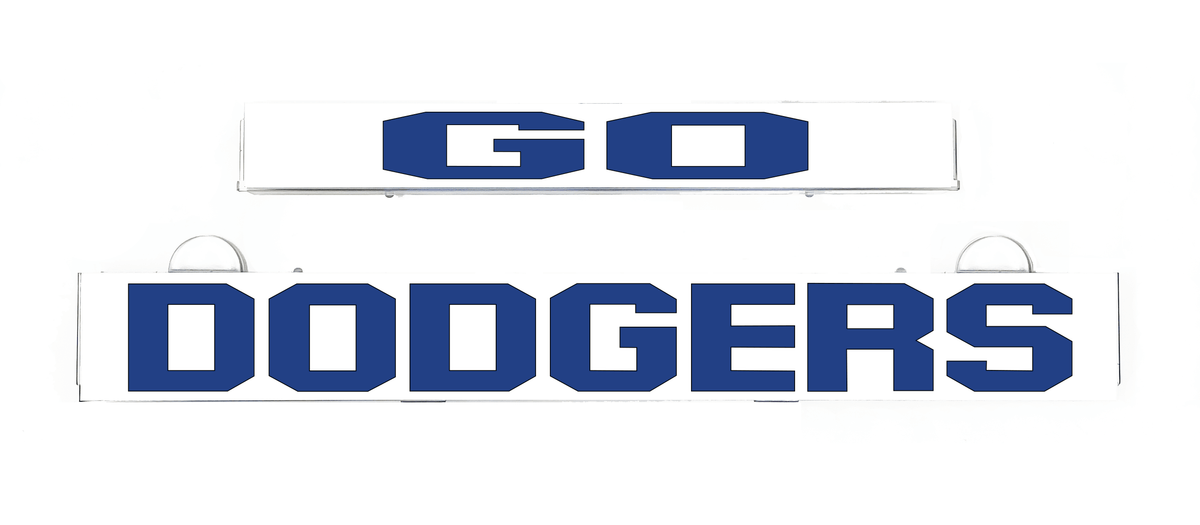 GO DODGERS light-up insert panel with blue DODGERS lettering