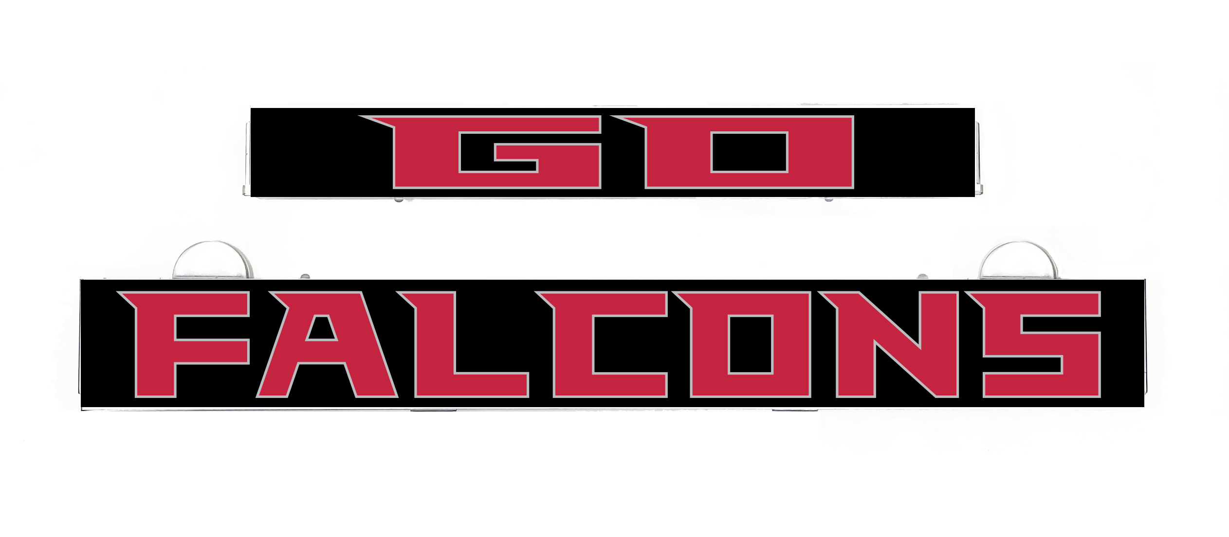 GO Falcons LumiSign insert with bold red FALCONS lettering on dark backing