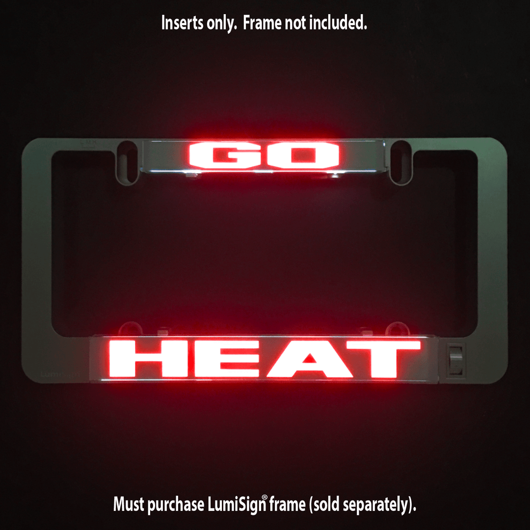GO HEAT LumiSign insert lit in red, frame not included