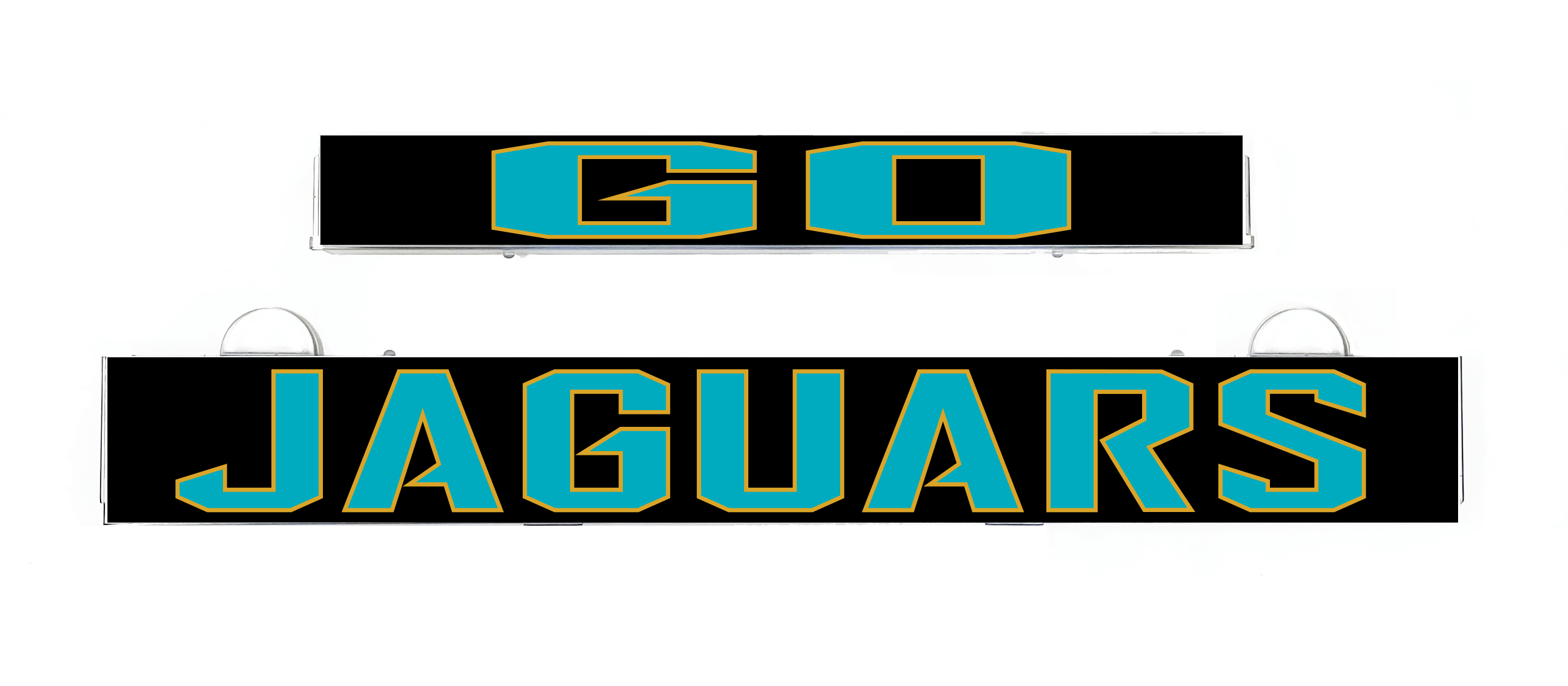 Jaguars LumiSign insert strip with teal and yellow logo blocks