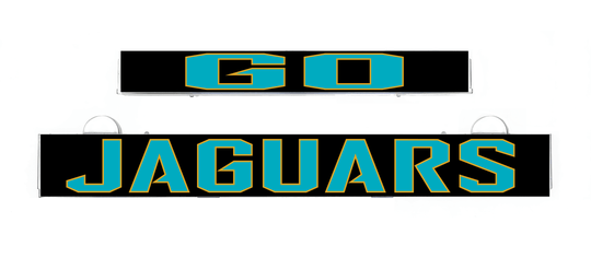Jaguars LumiSign insert strip with teal and yellow logo blocks