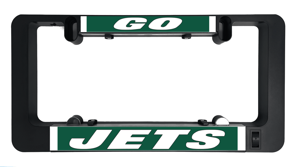 GO JETS LumiSign insert displayed in black frame