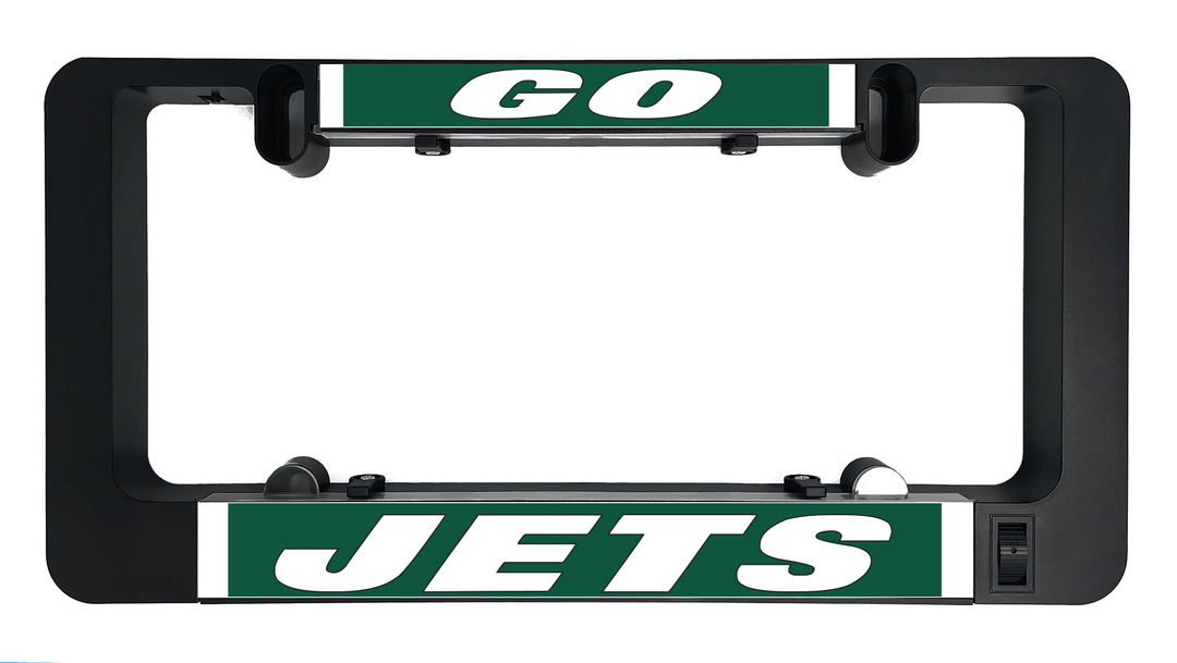 GO JETS LumiSign insert displayed in black frame