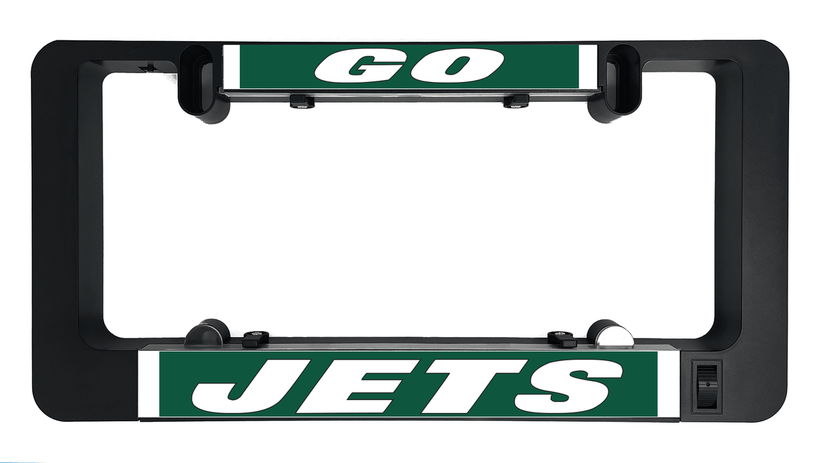 GO JETS LumiSign insert displayed in black frame