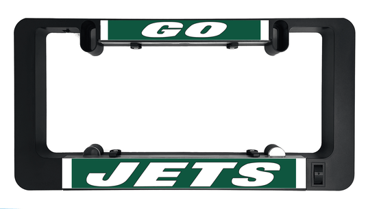 GO JETS LumiSign insert displayed in black frame