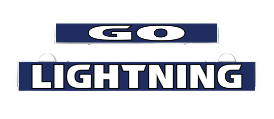 GO LIGHTNING LumiSign inserts with blue GO and LIGHTNING title strips
