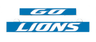 GO LIONS LumiSign insert: blue panel with white LIONS logo text