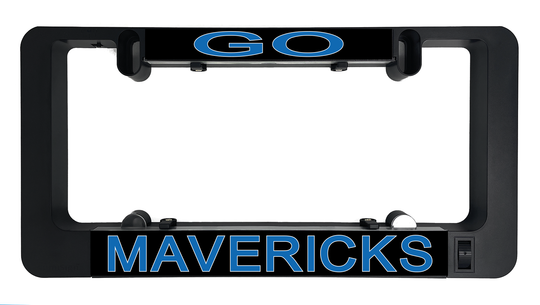 Black LumiSign insert with GO emblem at top and MAVERICKS text on bottom
