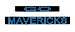 LumiSign GO Mavericks insert panel with blue GO logo and MAVERICKS lettering