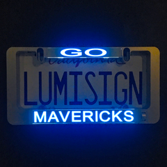 Mavericks LumiSign insert with blue backlit GO and MAVERICKS lettering