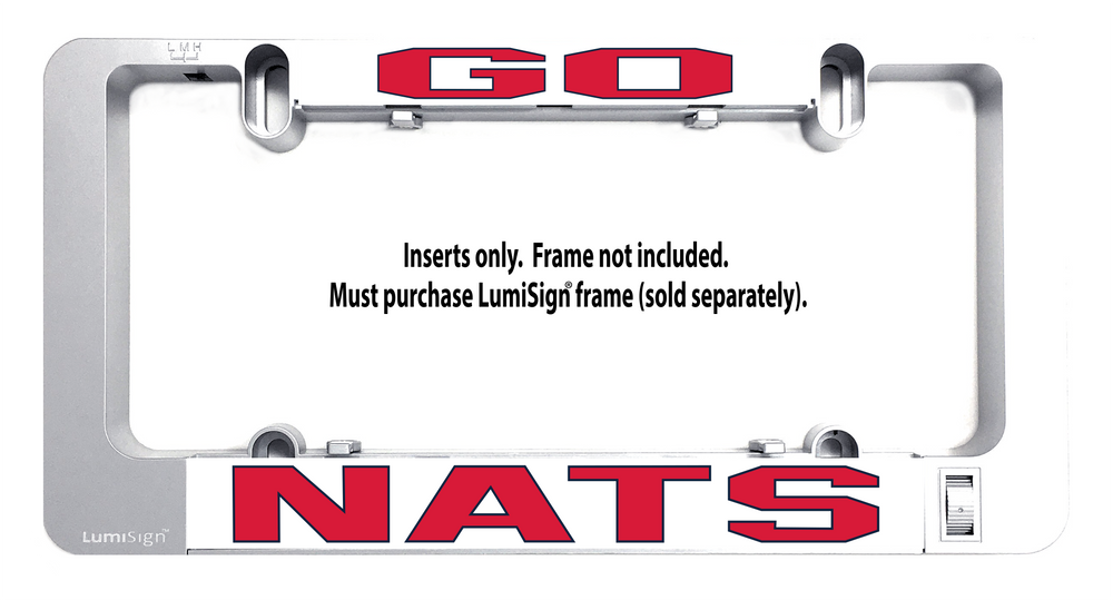 GO Nationals LumiSign insert in silver holder, 'NATS' letters shown