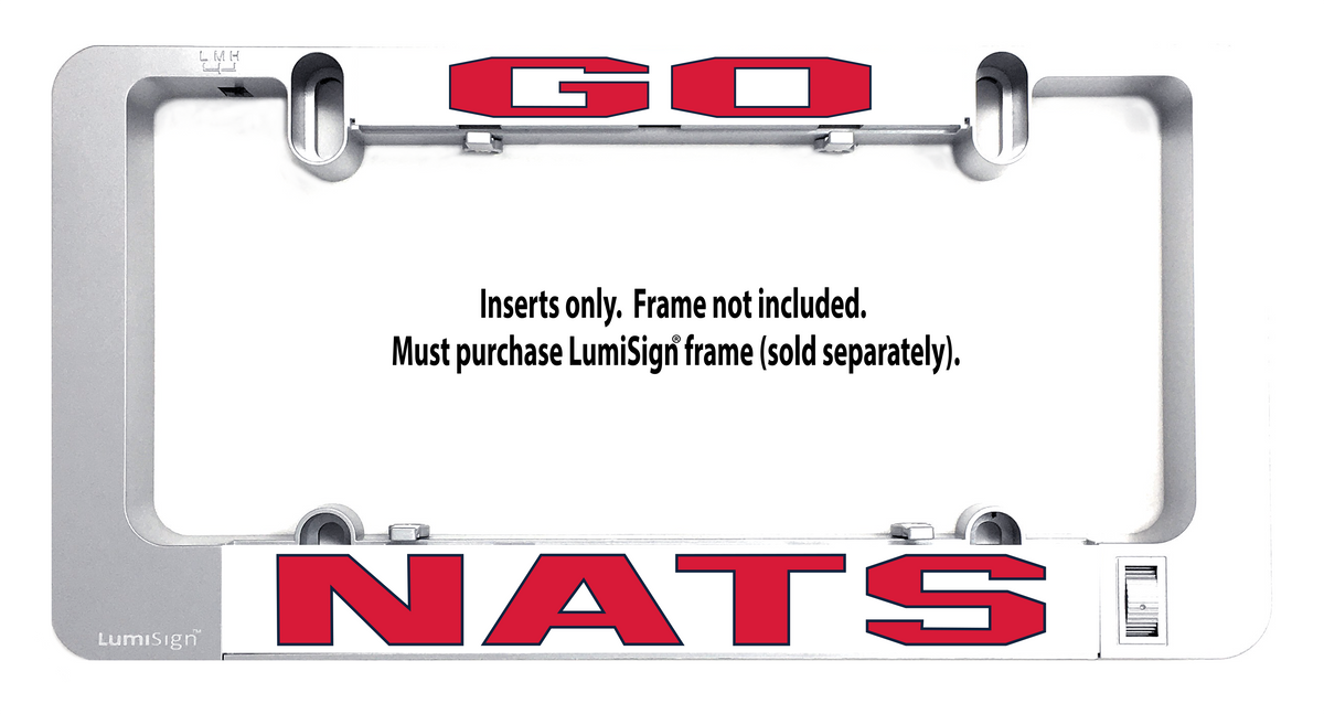 GO Nationals LumiSign insert in silver holder, 'NATS' letters shown