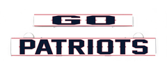 GO PATRIOTS LumiSign insert strip with 'PATRIOTS' logo lettering