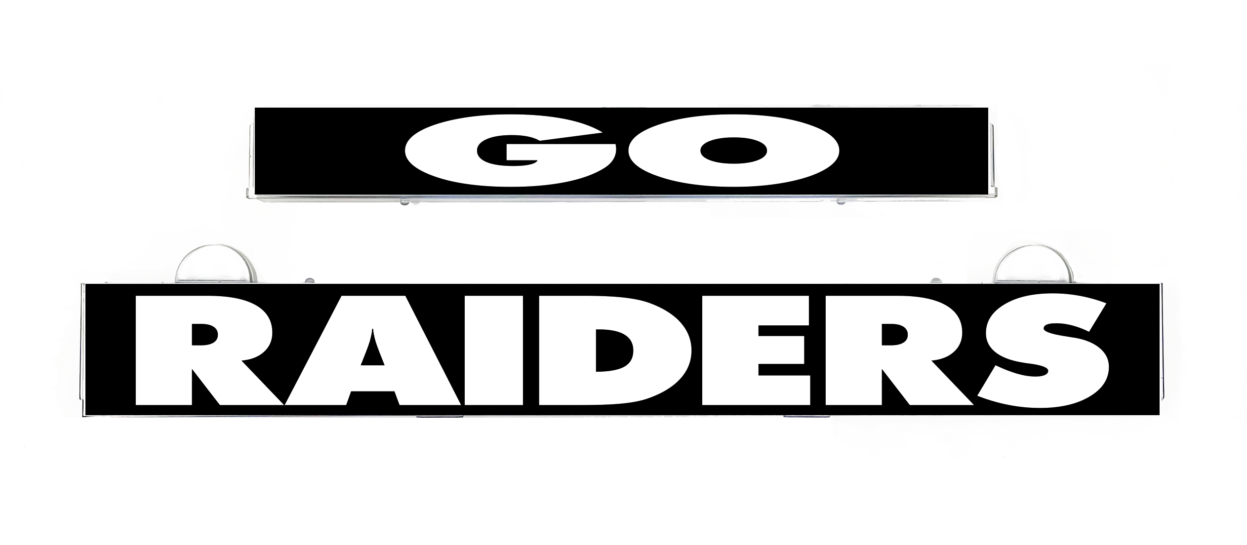 Raiders LumiSign insert graphic with GO logo and bold RAIDERS text