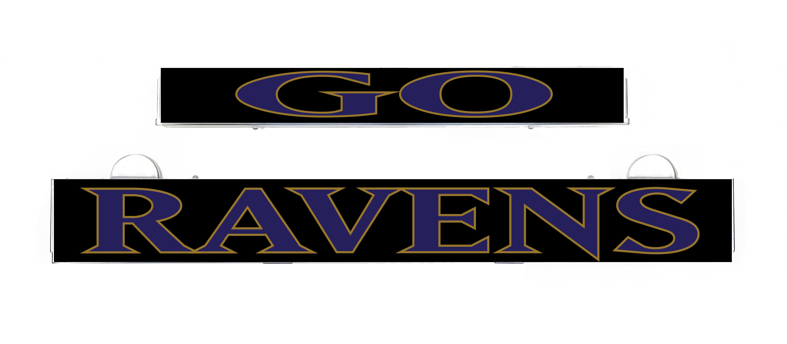 Ravens GO LED sign insert with gold RAVENS lettering