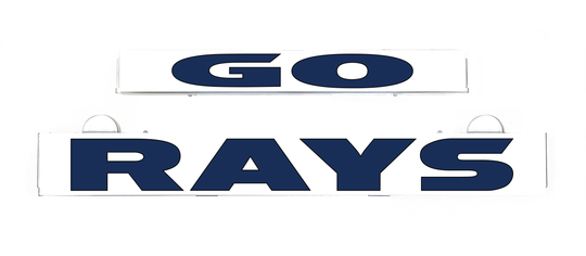 LumiSign GO RAYS insert panel with GO and RAYS branding