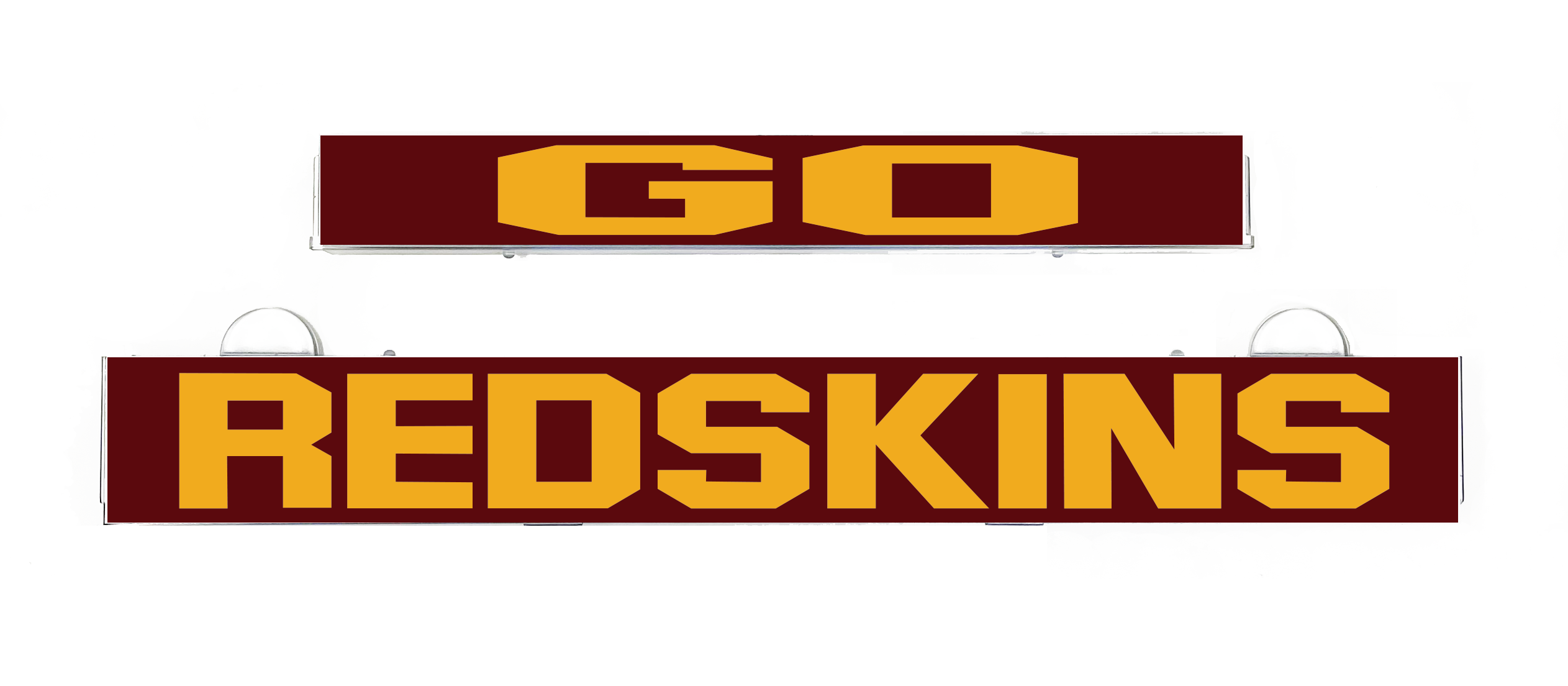 REDSKINS LumiSign insert strip with yellow lettering on dark red