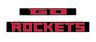 GO ROCKETS LumiSign insert, red ROCKETS lettering on a black panel