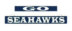 GO SEAHAWKS LumiSign inserts, green and white SEAHAWKS letters on dark blue strips