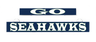 GO SEAHAWKS LumiSign inserts, green and white SEAHAWKS letters on dark blue strips