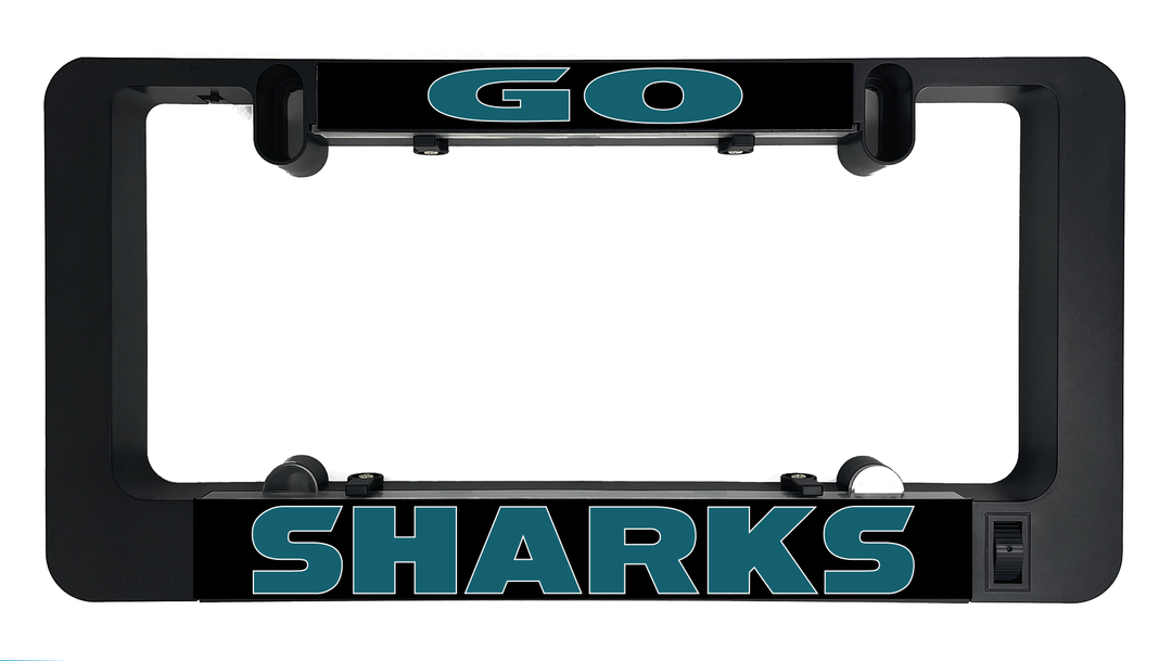 GO SHARKS LumiSign insert panel with teal GO header and SHARKS nameplate