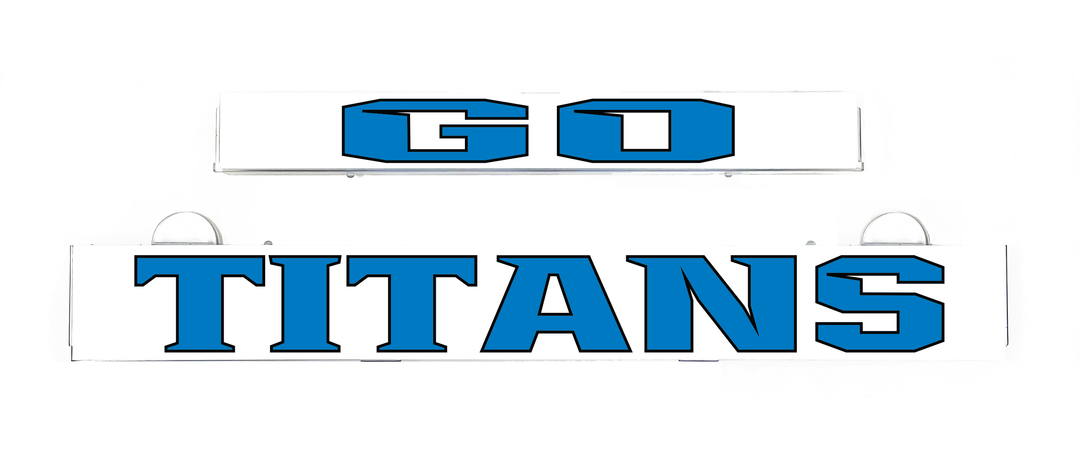 GO TITANS LumiSign inserts set with blue Titan logo letters on white backing