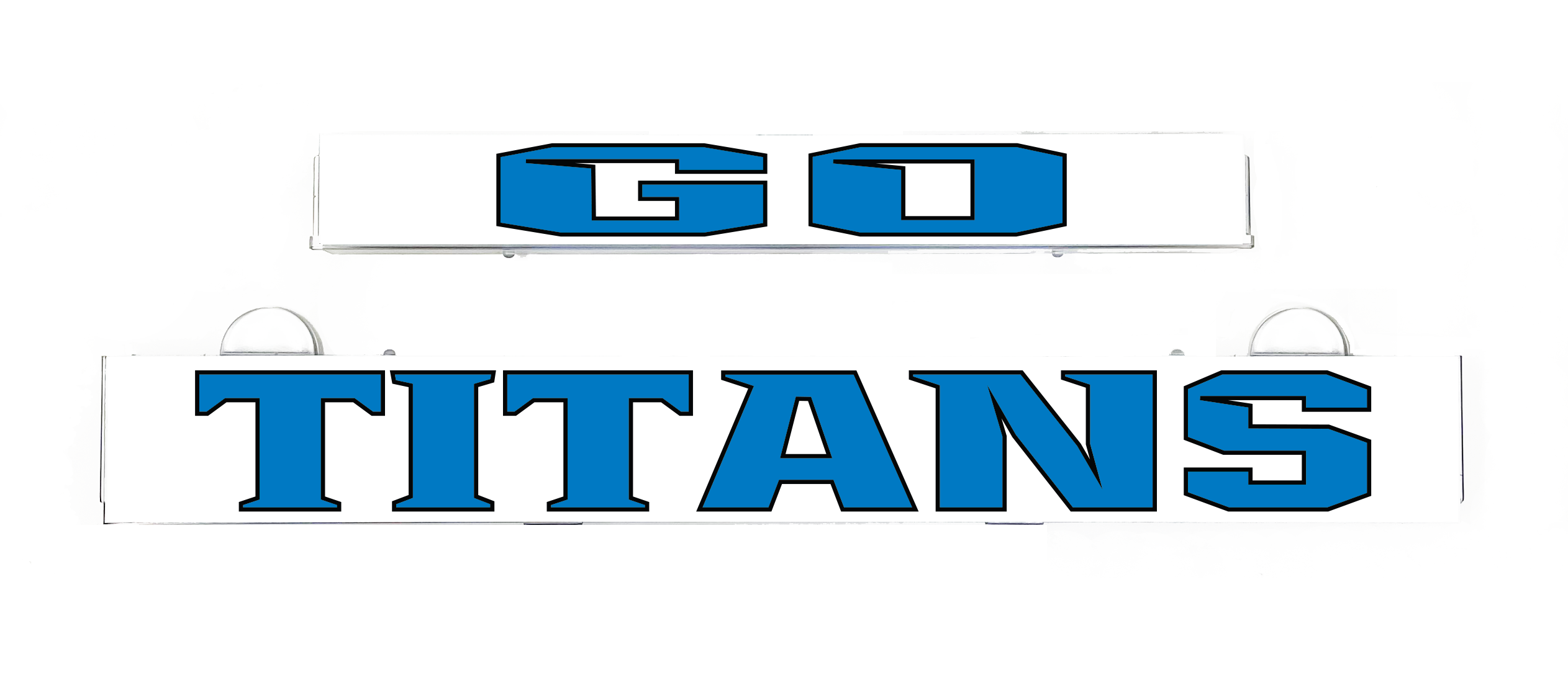 GO TITANS LumiSign inserts set with blue Titan logo letters on white backing