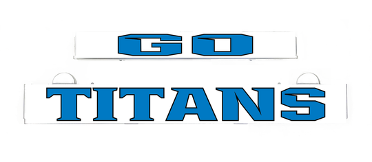 GO TITANS LumiSign inserts set with blue Titan logo letters on white backing