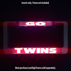 GO TWINS illuminated sign insert with GO logo top and TWINS title on clear cover