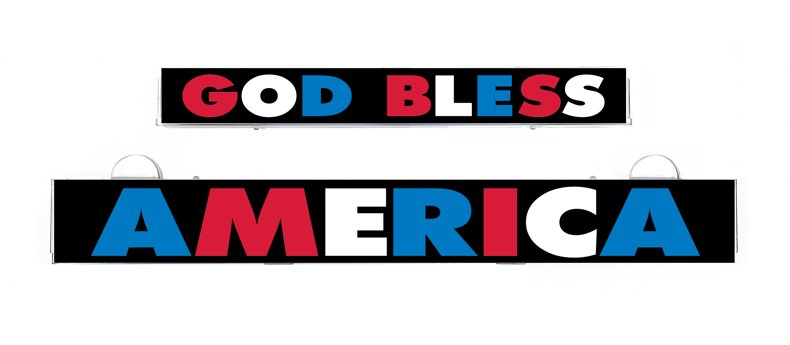 LumiSign America insert reading “God Bless America”