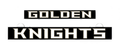Golden Knights LumiSign insert lettering, black background with gold and white text