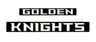 Golden Knights LumiSign insert lettering, black background with gold and white text