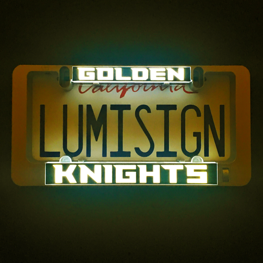 LumiSign Golden Knights illuminated license-plate insert with frame
