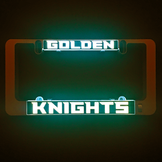 LumiSign Golden Knights illuminated license-plate insert with frame
