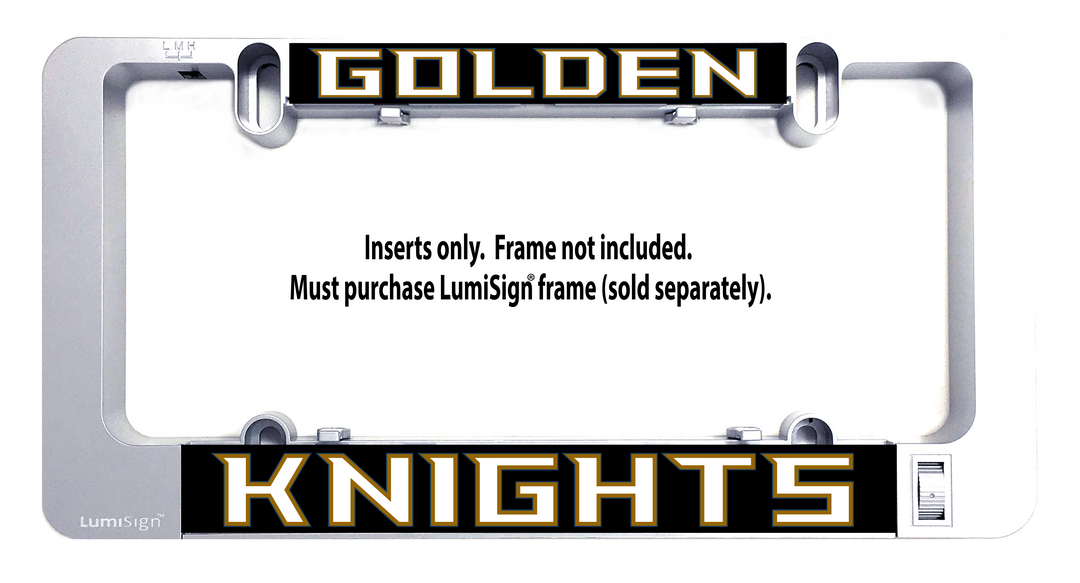 Golden Knights LumiSign insert set with top GOLDEN and bottom KNIGHTS panels