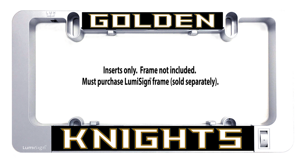 Golden Knights LumiSign insert set with top GOLDEN and bottom KNIGHTS panels