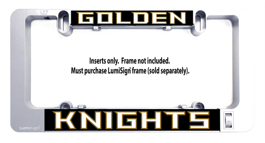 Golden Knights LumiSign insert set with top GOLDEN and bottom KNIGHTS panels