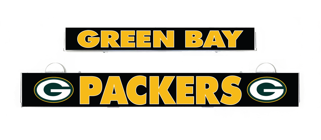 LumiSign insert for Green Bay Packers with “GREEN BAY” header and PACKERS logos
