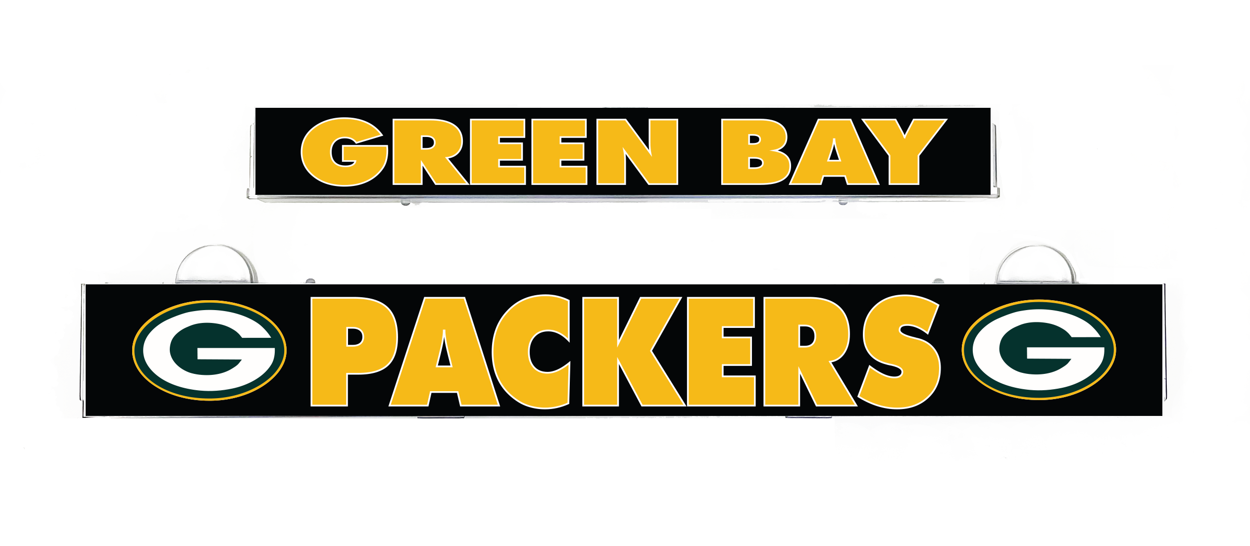 LumiSign insert for Green Bay Packers with “GREEN BAY” header and PACKERS logos