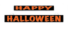 Happy Halloween light-up sign inserts with orange lettering on black strips
