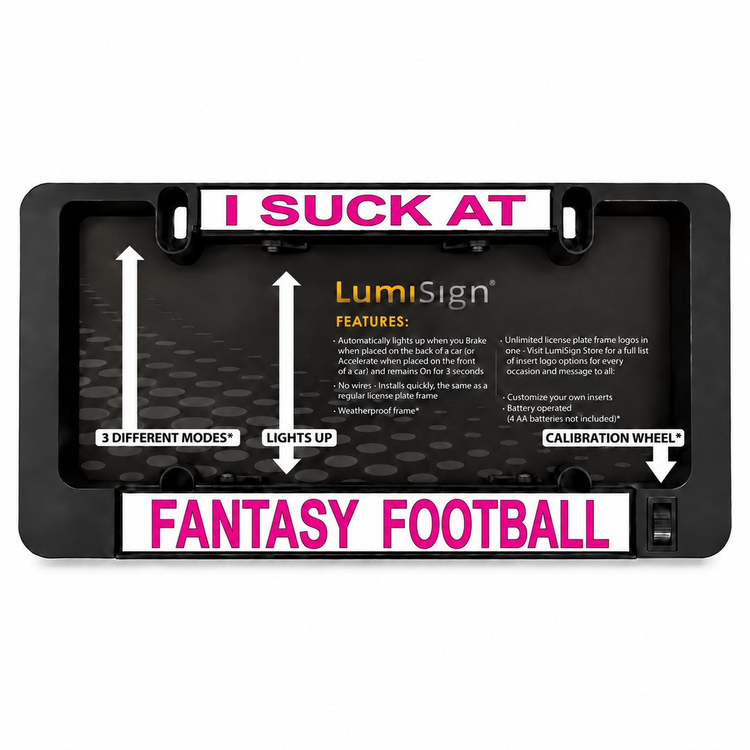 Black light-up license plate frame: &