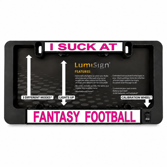 Black light-up license plate frame: &