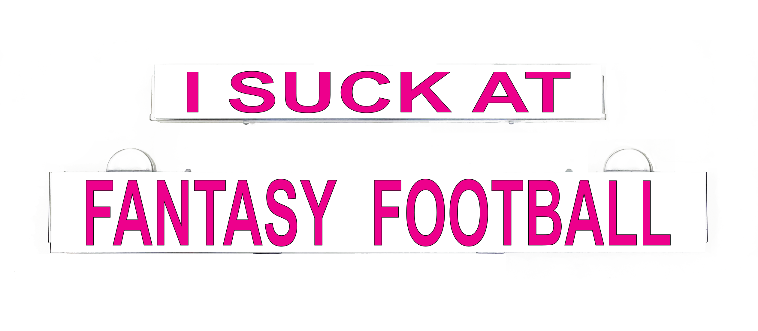 LumiSign fantasy football light insert with hot pink 'FANTASY FOOTBALL' lettering.